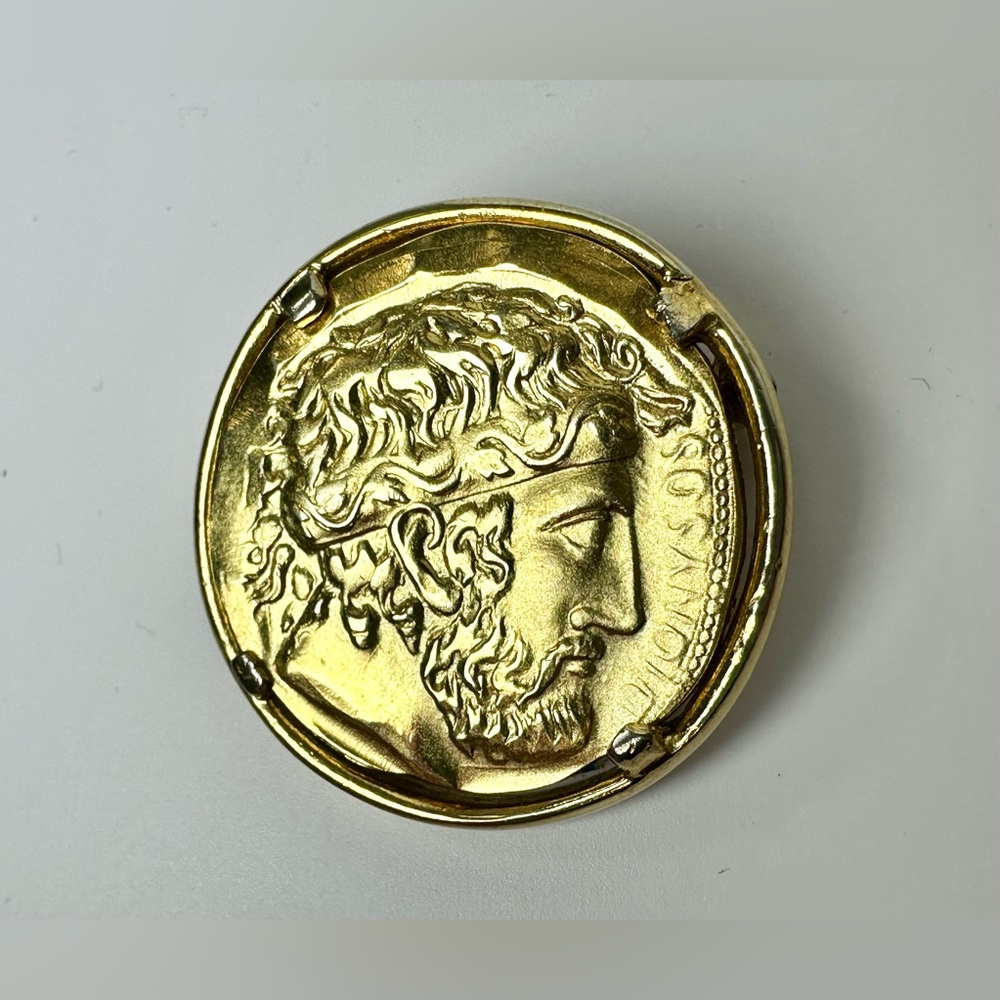 💛Vintage Napier 1980s Dionysos Coin Brooch - Picture 4 of 8